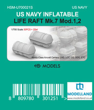 HS Model USN Inflatable Life Raft Mark-7 Mod.1/2 Set 1/700 60pcs HSM-U700021S