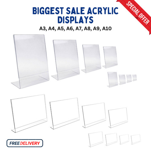 Acrylic counter poster holder - acrylic,