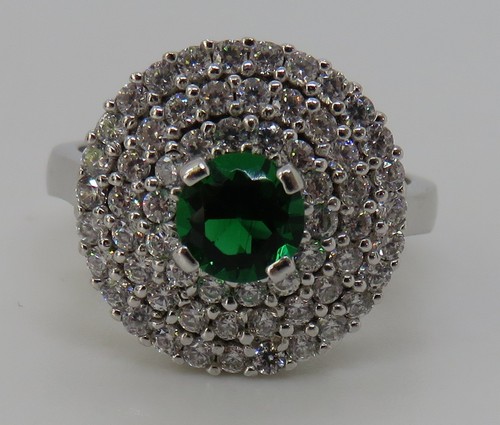Sterling silver emerald - , &