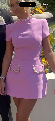 Pink mini dress - pink,