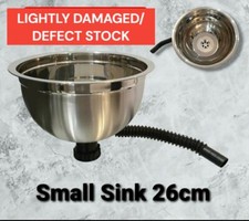 DAMAGE/DEFECT Round SS Small Sink 26cm Kitchen Caravan Camper Catering Trailer