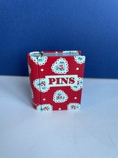 Vintage Cath Kidston Sewing Pin Tin Little Book Shaped  Red Rose VGC