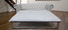 Cream Chesterfield faux leather sofa bed RRP £1200