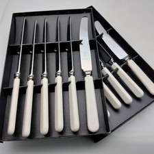 Faux Bone Handle Dinner & Side/dessert Knives Sets #1 Taylors Eye Witness