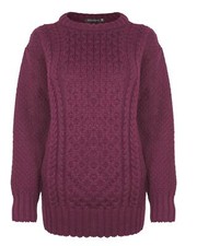 LADIES ARAN CABLE KNIT JUMPER