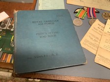 WWII RAF LOG BOOK GROUPING