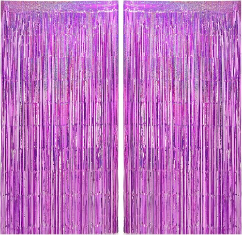 Pack shiny pink foil fringe - shiny,