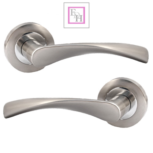 Polished chrome lever rose - on,