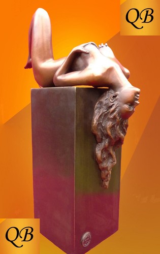 Bronze figurine nude - bronze,