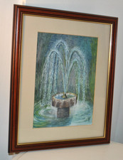 B Paton Watercolour painting- 'Fountasia' Signed & framed- Pretty GC