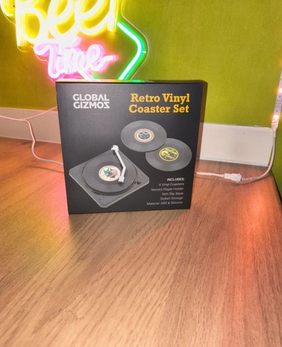 Vinyl record coasters - vinyl, set
