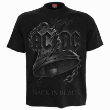Spiral Officially AC DC T Shirt Heavy Metal Back In Black T Shirt Music Licensed