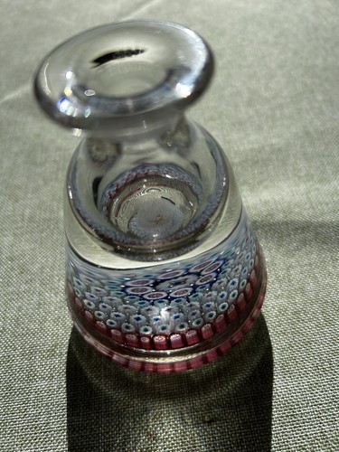 Glass inkwell paperweight