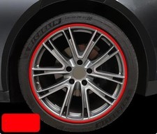 RED Alloy Wheel Protectors Embellishers Rim Trim Strips Kit