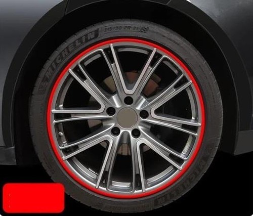 Red alloy wheel protectors - alloy,