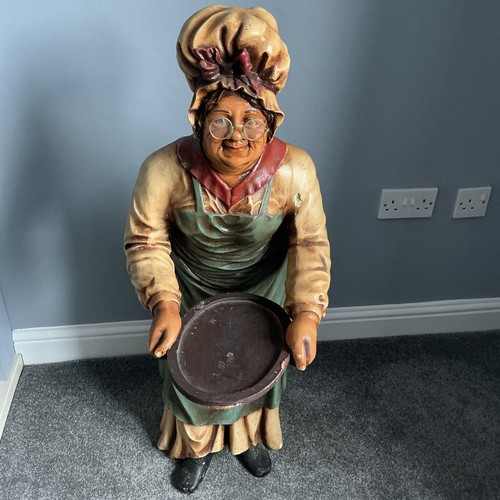 Vintage old lady waiter - old,