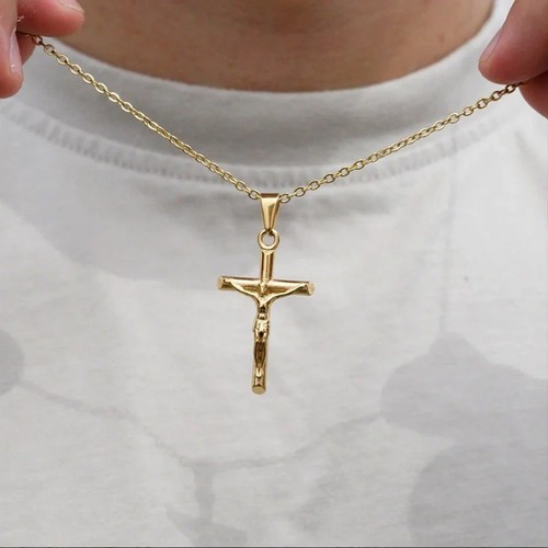 18k gold filled crucifix - filled,