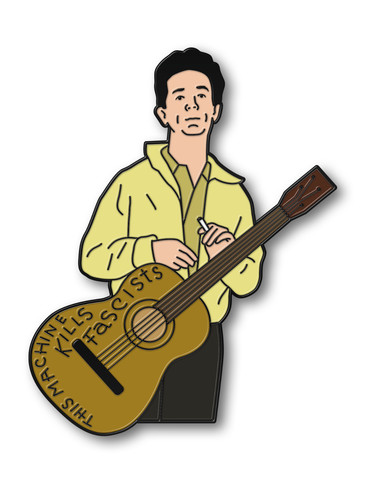 Woody guthrie enamel pin - pin, badge