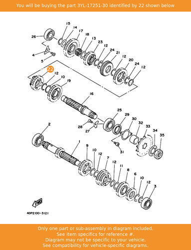 Yamaha gear 5th - wheel, (21t)