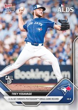 Trey Yesavage Blue Jays 2025 MLB Topps NOW Card #826 11K Playoff Win PRESALE
