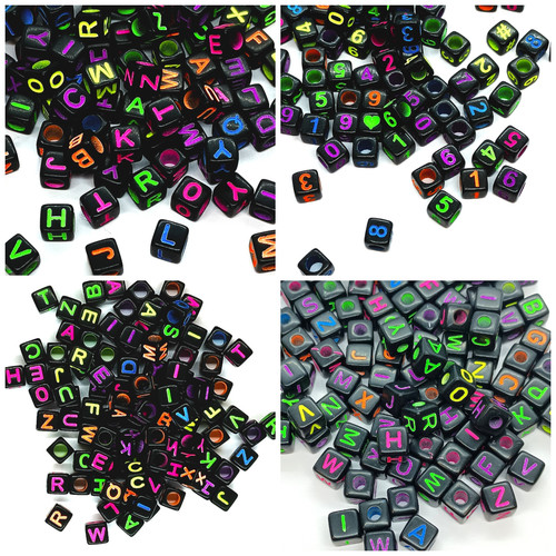 Black cube acrylic alphabet - cube,