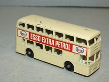 Matchbox Lesney 74 Daimler Fleetline bus Esso Extra, cream ,black plastic wheels