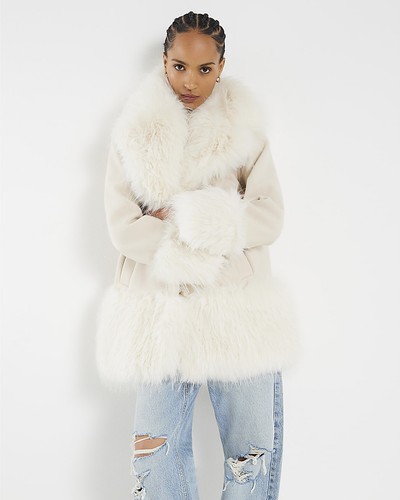 River island womens coat cream - womens,