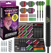 Snakebite Darts Set 22gram - Peter Wright 50 Piece Ultimate Accessories Gift Set