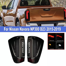 For Nissan Navara NP300 D23 2015-2019 Dual Cab LED Smoked Black Rear Tail Light
