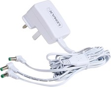 Lemax 94565 UK Power Adaptor 4.5V 550mA 3-Output Cable – White – UK Plug