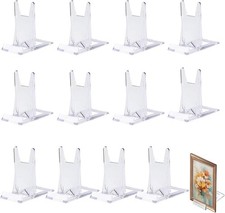 12 Pcs Acrylic Plate Stands, Adjustable Sliding Clear Display Stand Easel