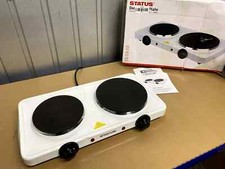 STATUS Colorao Double Hot Plate | 2500W White Electric Stove Stainless Steel 