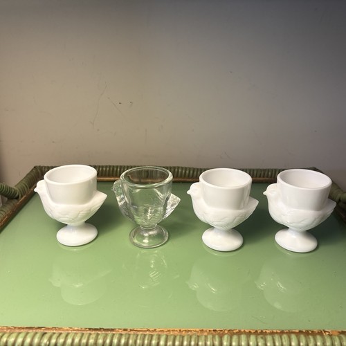 Vintage egg cups white milk - vintage,