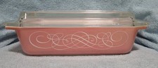 Vintage Pyrex Pink Scroll
