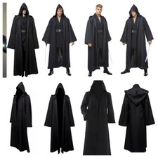 Star Wars Anakin Skywalker/Jedi Cosplay Halloween Black Hooded Robe Cloak Cape