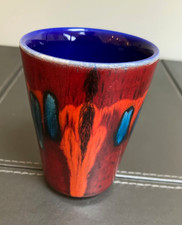Poole Pottery Volcano Beaker Vase  -  Hand Painted In  Abstract Art Living Glaze