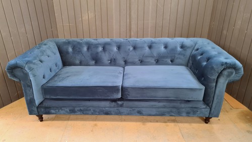 Seater sofa blue velvet - sofa,