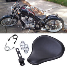 14" Big Size Black Soft Leather Motorcycles Spring Solo Seat For Chopper Bobber