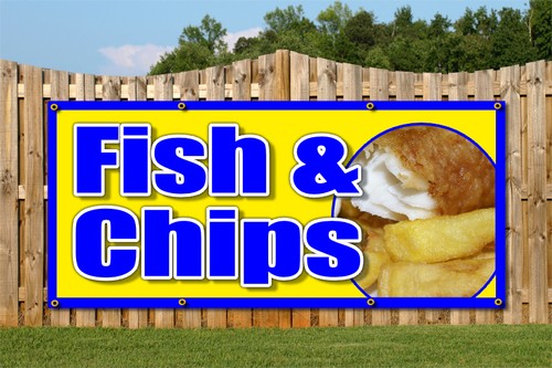 Fish and chips banner outdoor - and,