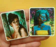 Retro Badge Set - J H Lynch Tina & Tretchikoff Balinese Girl -  Vintage Kitsch
