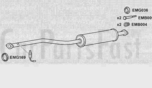 Exls3001 exhaust middle box - exhaust,