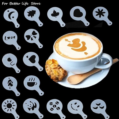 16pcs coffee barista stencils - barista,