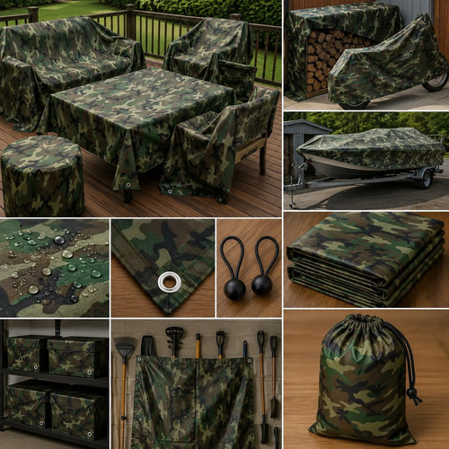 Heavy duty camo tarpaulin - camo,