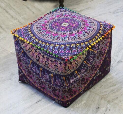 Boho bohemian mandala pouf - boho,