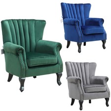 Pleated Velvet Curved Backrest