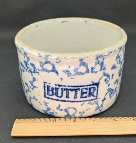 Blue white spongeware - white,