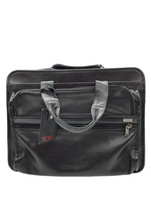 Tumi Black Leather Wheeled Carry-on Bag