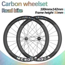 Ultralight Carbon Road Bike Wheels 700c Disc Brake Height 50mm Tubeless Clincher