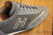 Hogan Light Blue Suede Canvas Shoes Trainers Sneakers UK 8 US 9 Italian Made