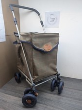 The Sholley Trolley 2000 Shol-Eco Brown/Pale Check 6 Wheels Foldable Walking Aid